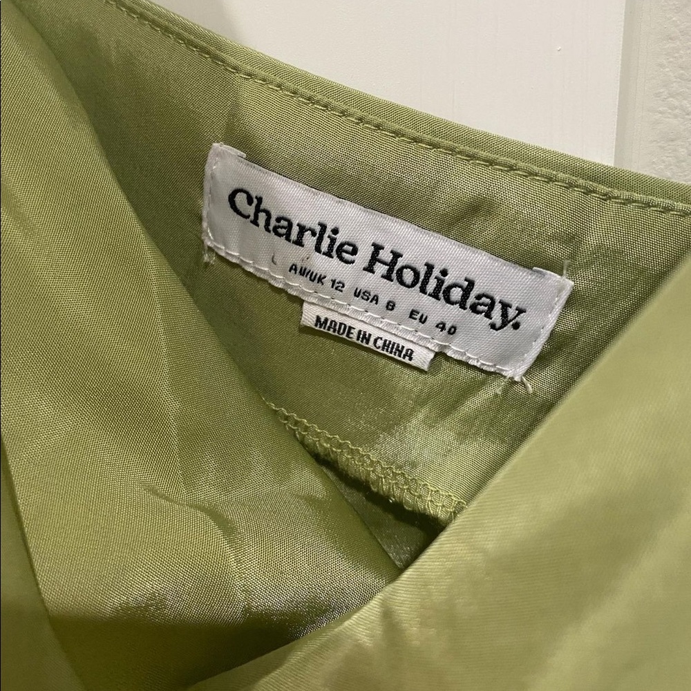 green slip dress! never worn!
